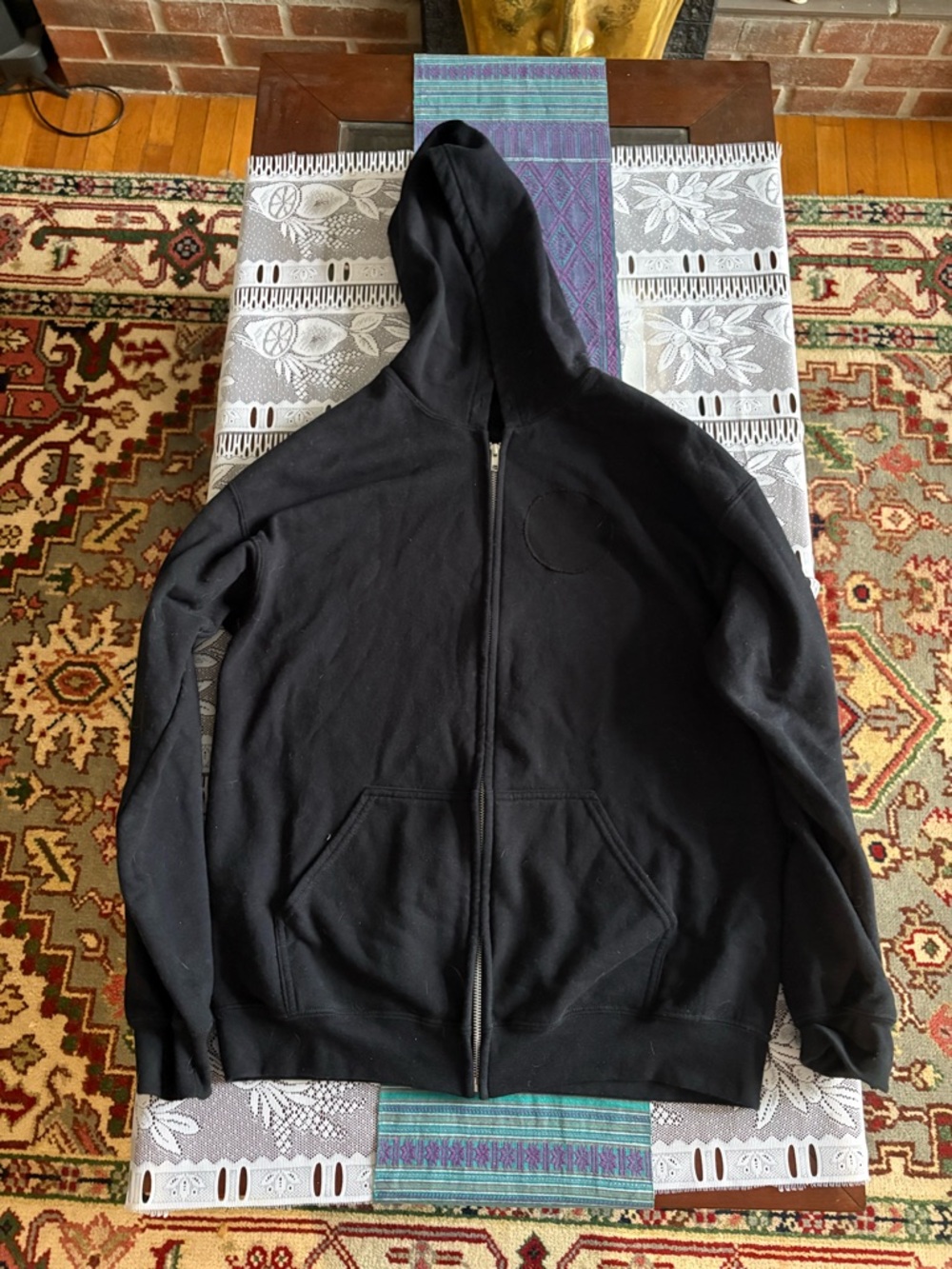 Men's Black Zip-Up Hooded Sweater